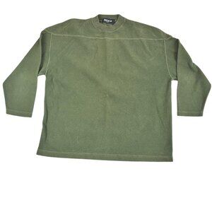 French Connection Mens Large Green Crewneck Knit Pullover Solid Casual Sweater